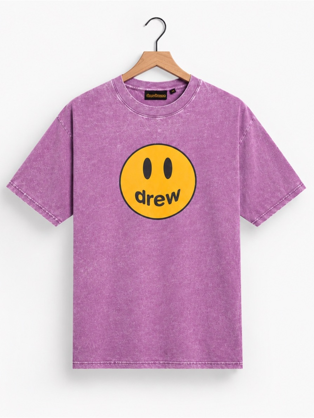 DREW Purple Short Sleeve Tee with Yellow Smile Logo